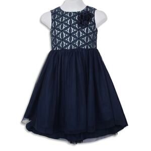 New!  Pippa & Julie Big Girls Floral Lace High-Low Hem Tulle Skirt Formal Dress